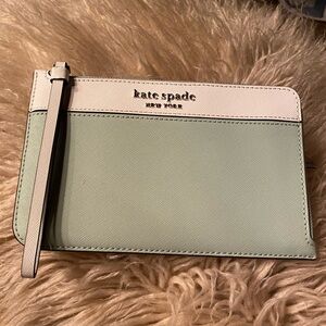 Kate Spade Mint and Cream Wristlet